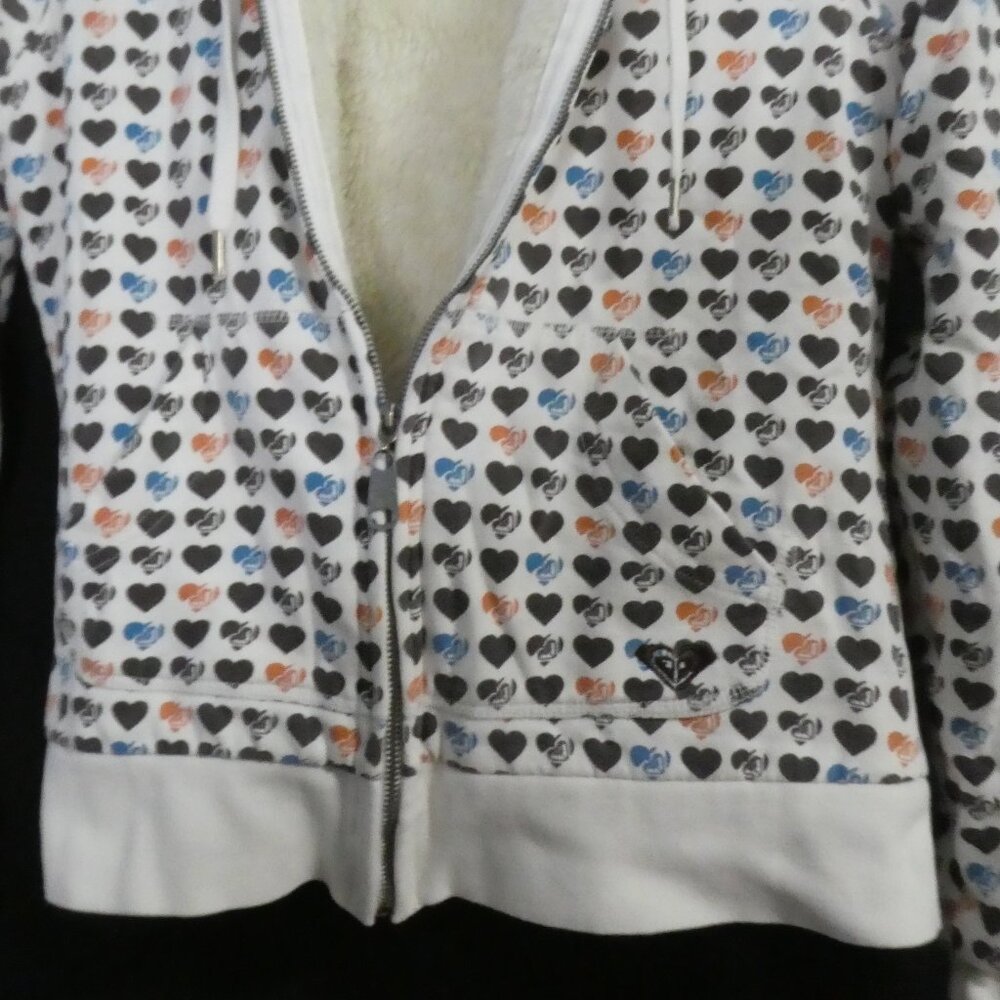 Y2K - Vintage - Roxy | medium | Heart & Logo Patterned  Zip-Up Hoodie - Picture 9 of 16